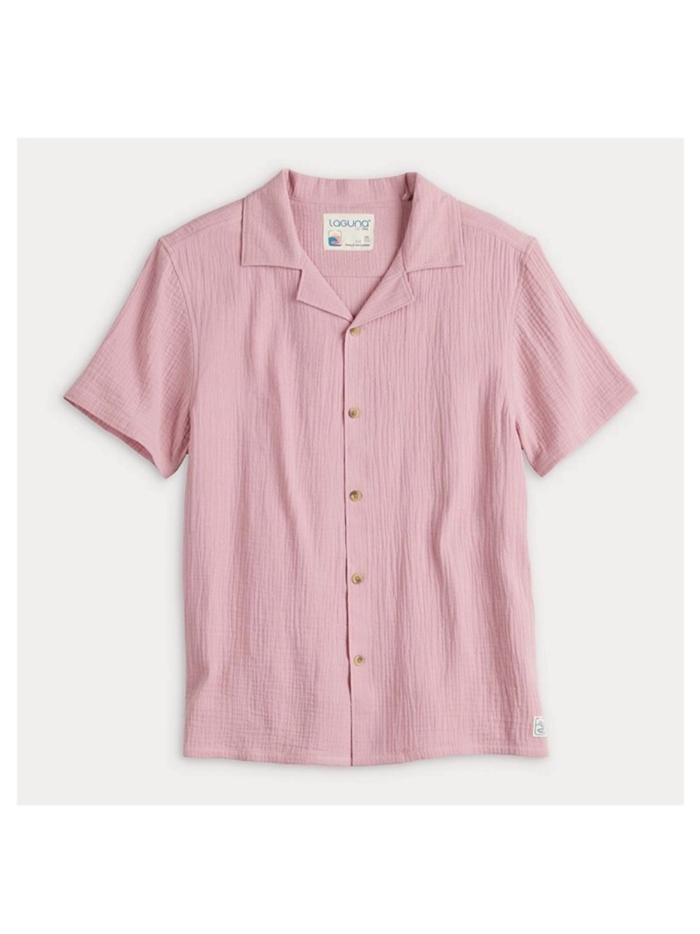 Men's Laguna Pink Short-Sleeve Camp Shirt